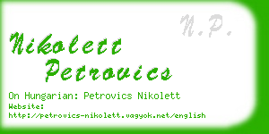 nikolett petrovics business card